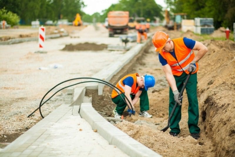 civil-construction-work | Fast Labour Hire An image of constructions workers renovating the road under civil construction work